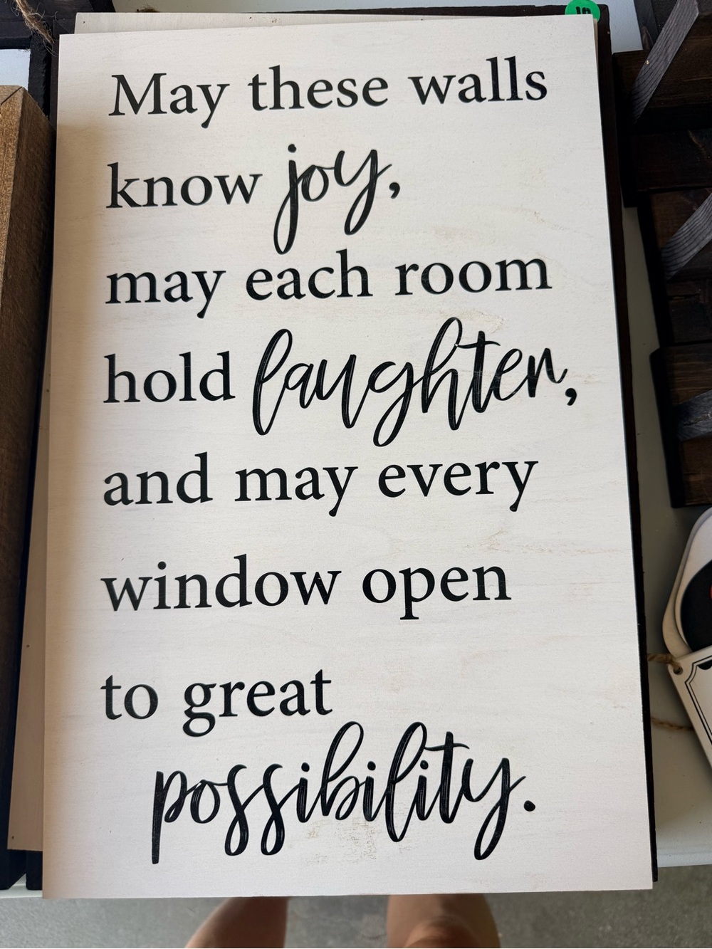 Inspirational Wall Sign - Black on White - Brand: